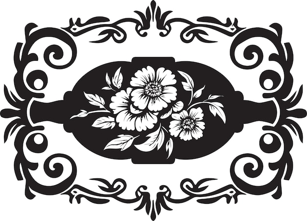 Vector regal abundance monochromatic elegance for elite royalty ornate heritage black decorative florals w