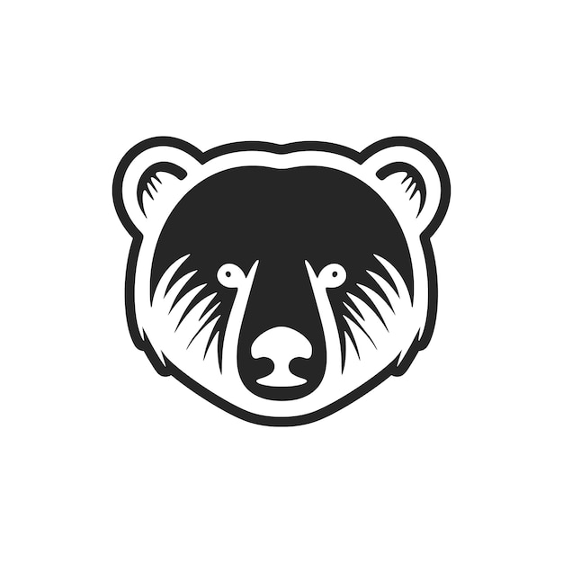 Vettore regale orso bianco e nero logo vettoriale un'immagine di eleganza