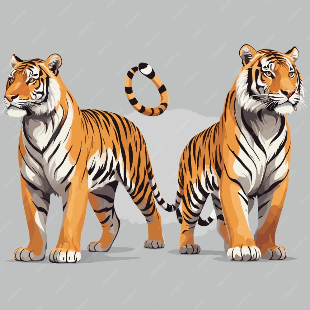Premium Vector | Regal tigers vector