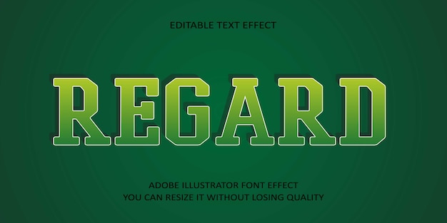 Regard Editable text Font Effect