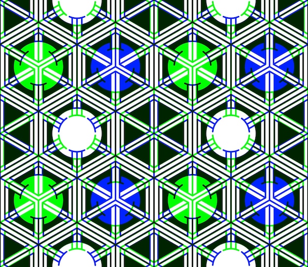 Regelmatig kleurrijk eindeloos patroon met verstrengelde driedimensionale figuren, continue illusoire geometrische achtergrond, duidelijke Eps10.