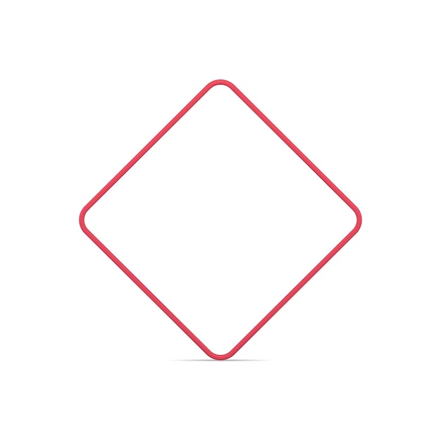 Regelmatige vierkant rombus rood dun metalen frame gladde hoek modern ontwerp realistische vector