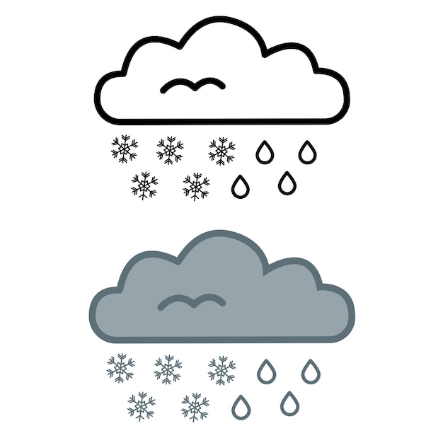 Vector regen en sneeuw iconen