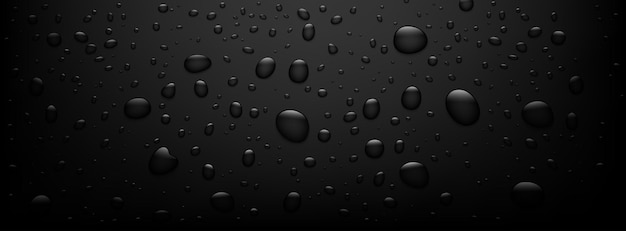 Regen waterdruppel zeepbel vector achtergrond Condensatie waterdruppels op zwart glas achtergrond Abstracte natte textuur regen waterdruppel patroon Vector illustratie