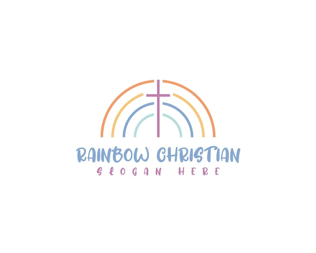 Regenboog christelijk logo-ontwerp