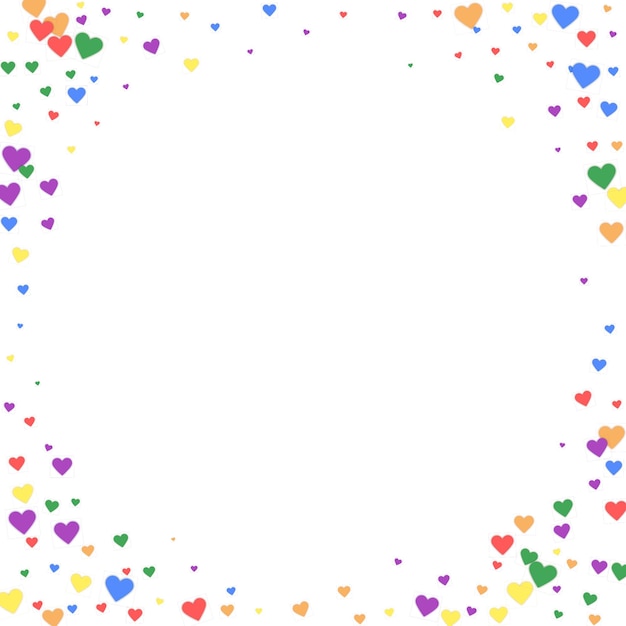 Regenboog gekleurde verspreide harten LGBT valentijnsdag