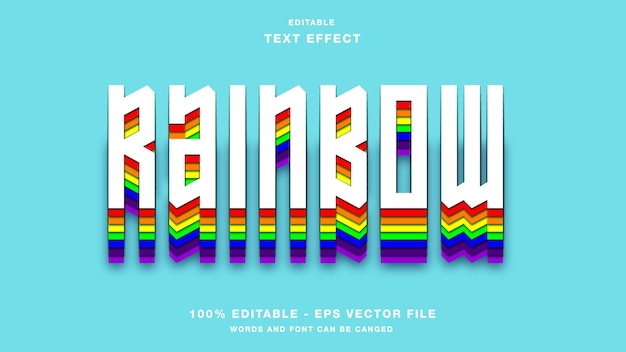 Regenboog gelaagd bewerkbaar teksteffect