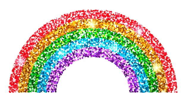 Vector regenboog glitters. leuke print voor kinderen. vector illustratie