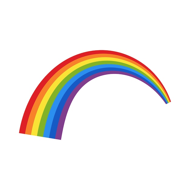 Vector regenboog in vlakke stijl geïsoleerd