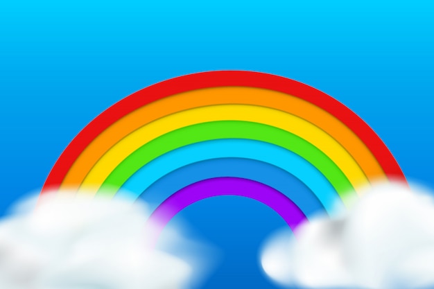 Regenboog op blauwe achtergrond