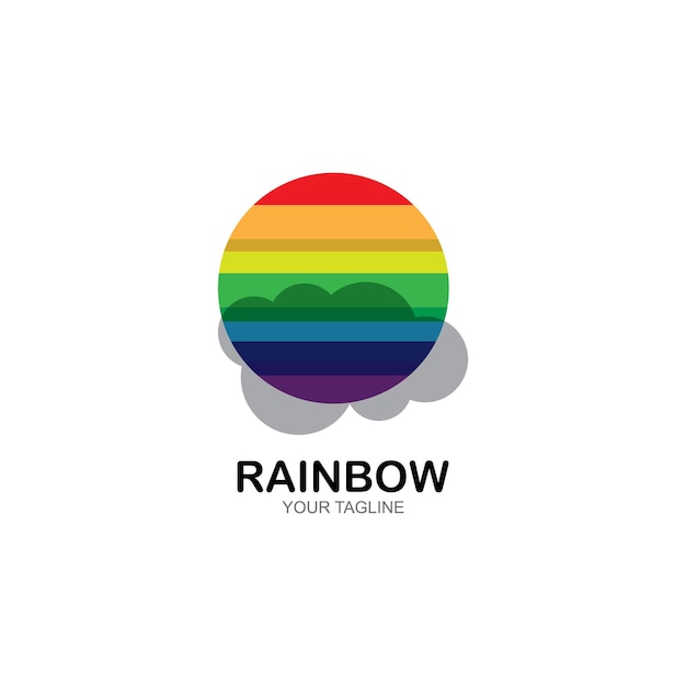 Vector regenboog pictogram logo vector sjabloon