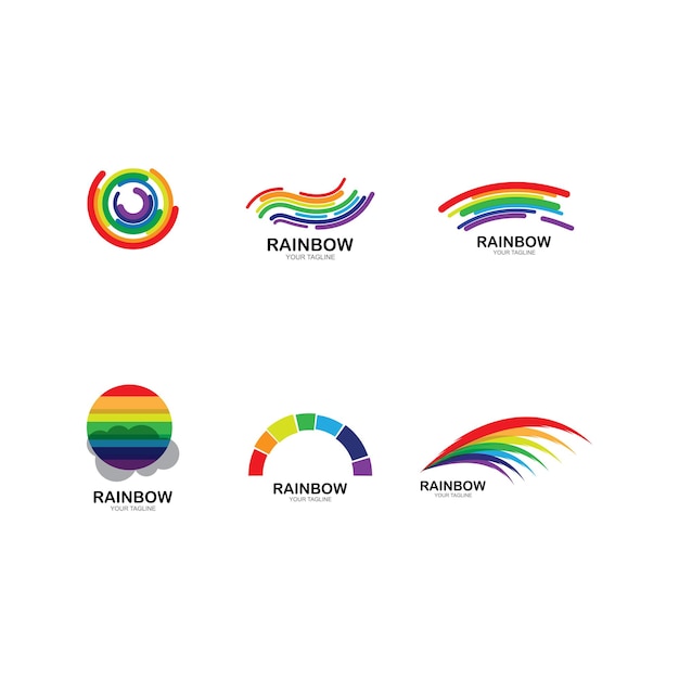 Regenboog pictogram logo vector sjabloon