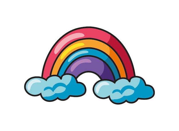 regenboog retro en nostalgisch icoon geïsoleerd