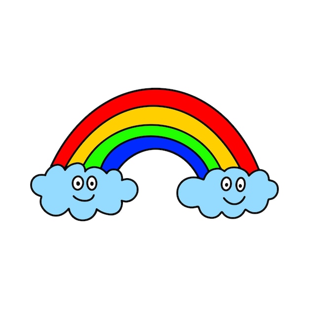 regenboog sticker illustratie