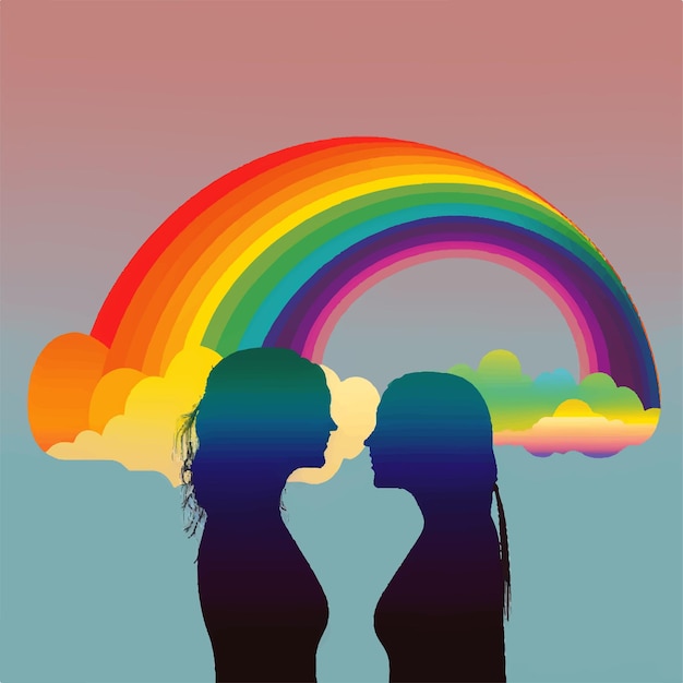 Regenboogaarde met kleurrijk mensen lgbti-concept