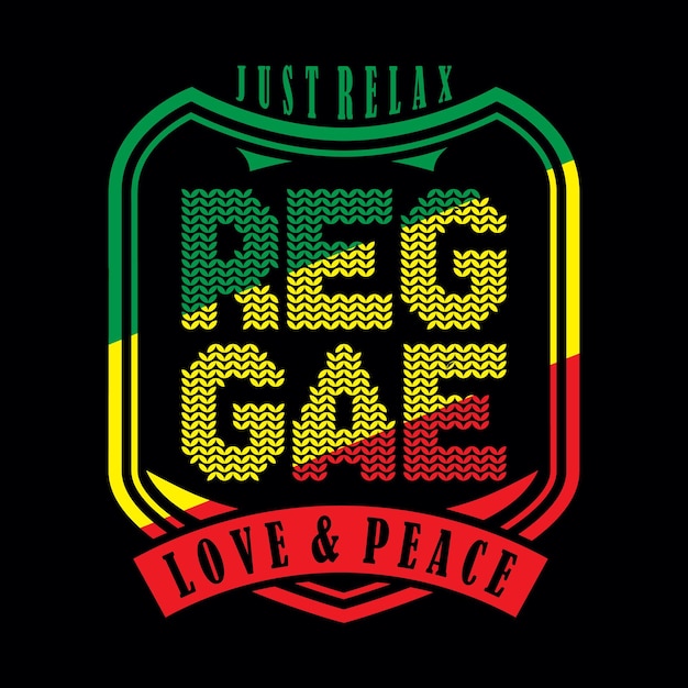 Reggae liefde en vrede typografie design t-shirt klaar om premium vector af te drukken