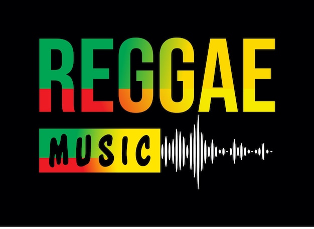 Vector reggae muziek typografie design t-shirt klaar om premium vector af te drukken