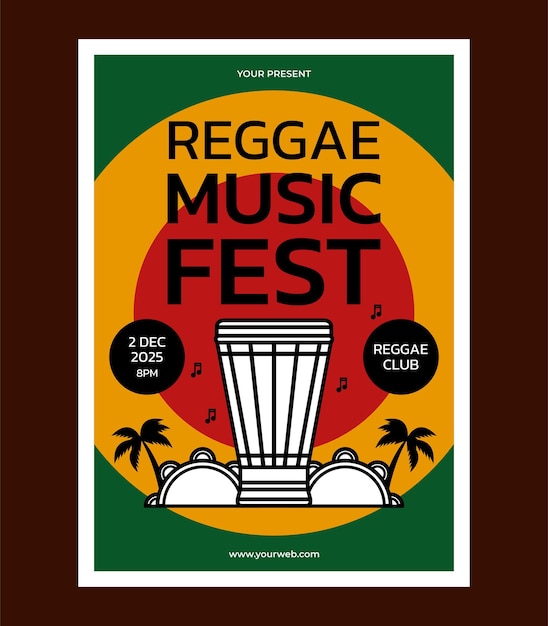 Reggae muziekfestival poster ontwerpsjabloon