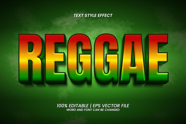 Reggae text effect editable 3d style