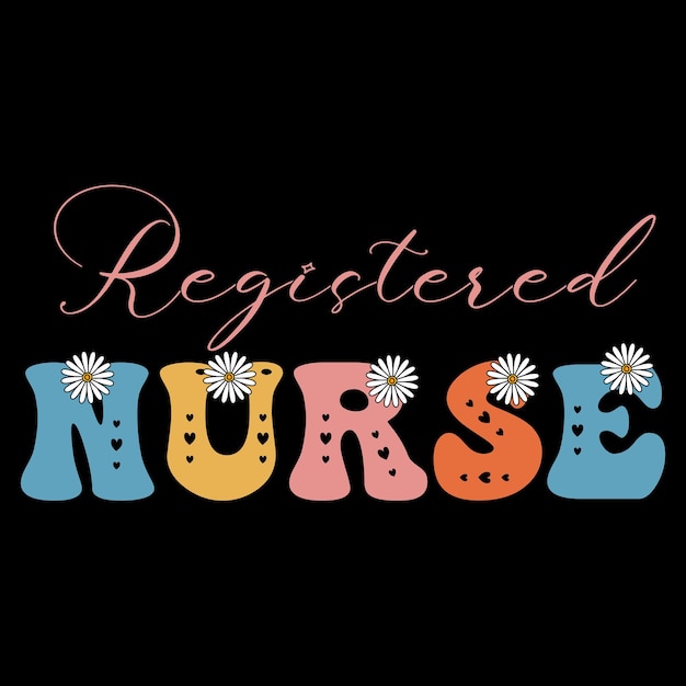 registered Nurse retro nurse sublimation t shirt design groovy nurse design