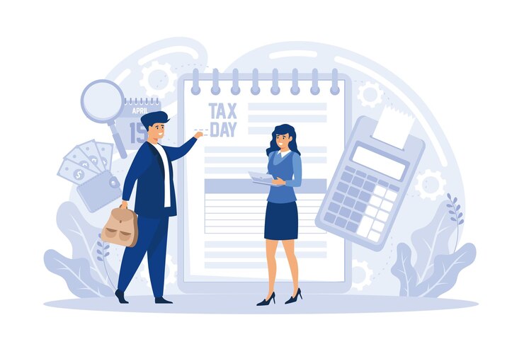 Vector registration of claim form document providing tax filing credits and expenses financial report