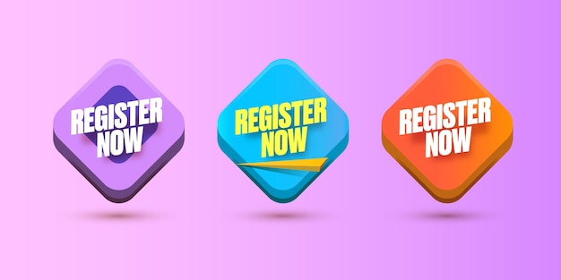 Registreer nu banner ontwerpsjabloon