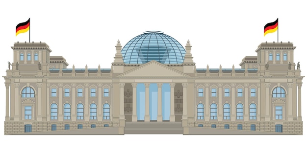 Vettore edificio del reichstag a berlino