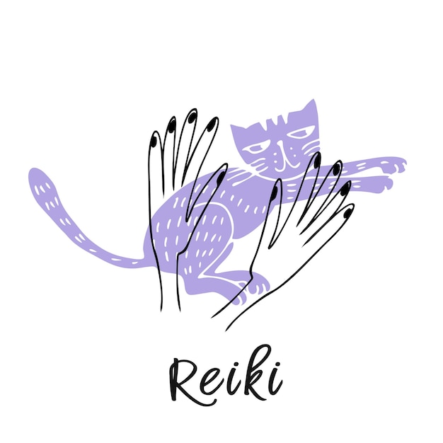 Reiki guarigione degli animali logo vector