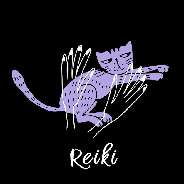 벡터 동물 로고 벡터의 reiki 치유