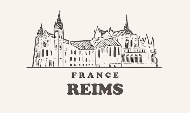 Vector reims skyline illustration design