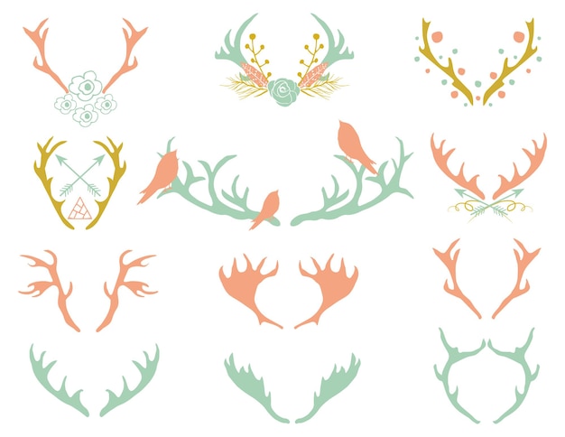 Vector reindeer antlers illustration in vector