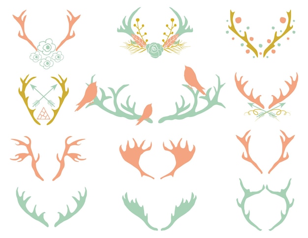 Reindeer antlers illustration in vector