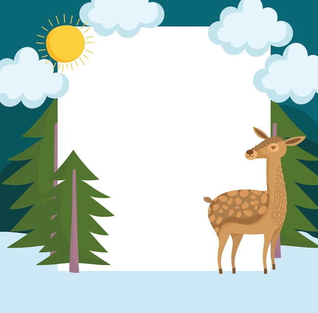 Reindeer and blank board