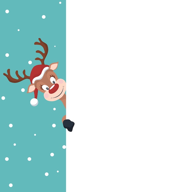 Reindeer christmas card with white background to write