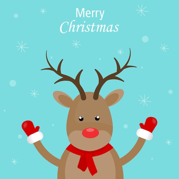 Reindeer.Christmas reindeer character.Icon.Reindeer from the big sign. Merry Christmas.Holiday card