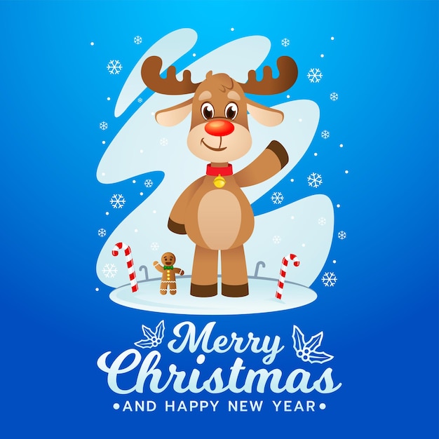 Vector reindeer chritsmas illustration