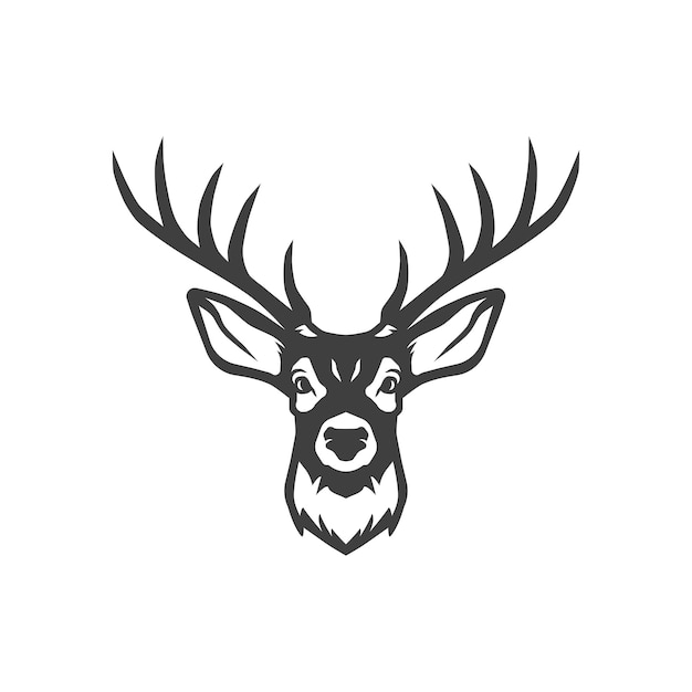 Reindeer horned wild mammal animal head hunting vintage icon design vector illustration