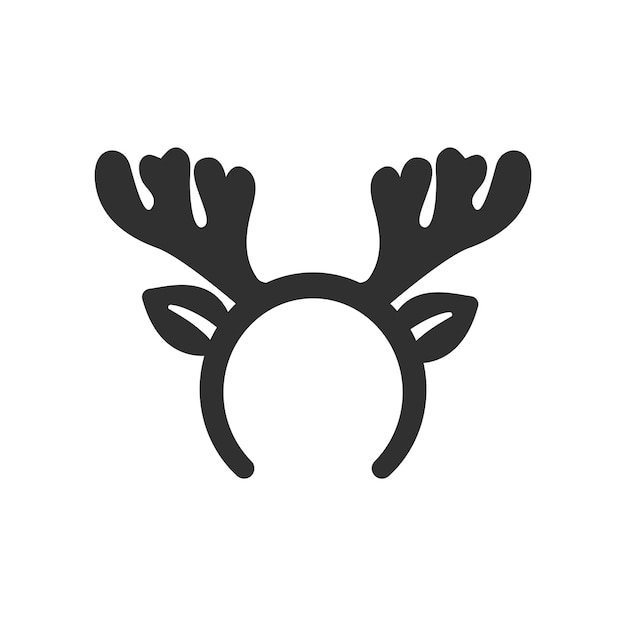 Reindeer horns vector mask icon. Christmas deer horns flat sign.