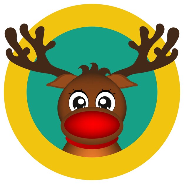 Vector reindeer icon in circle