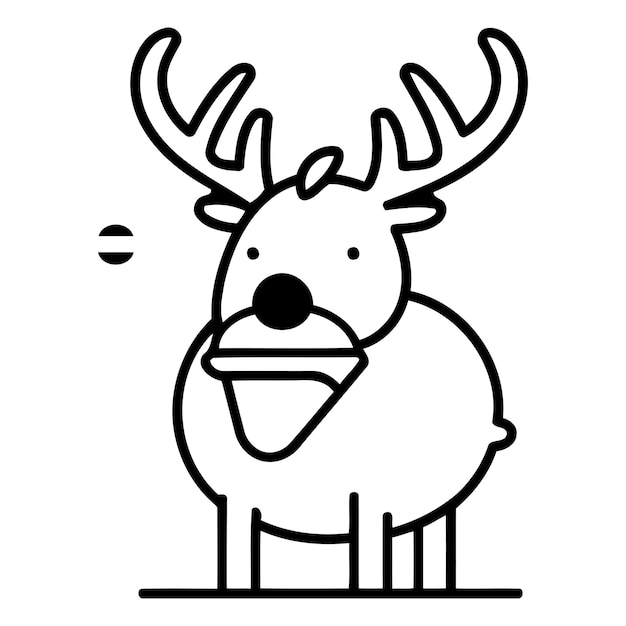 Vettore iconica delle renne illustrazione piatta dell'icona delle renne per la progettazione web