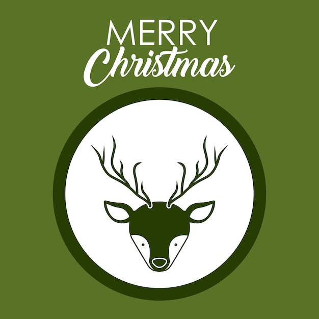 Reindeer inside circle icon