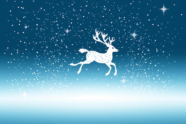 Reindeer Jumping Blue Background Spark