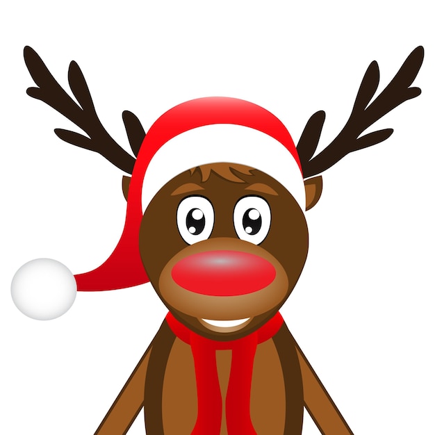 Vector reindeer peeking sideways on a white background vector