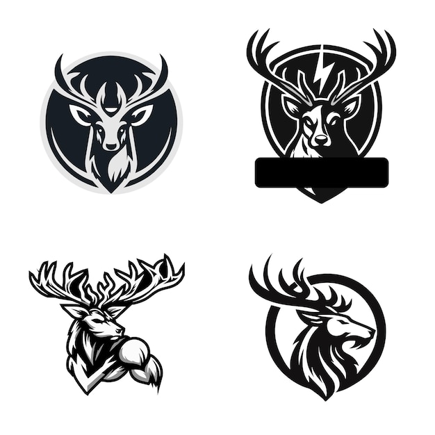 Reindeer sport logo icon design illustration