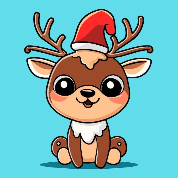 reindeer with santa hat