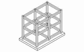 Vector reinforced concrete rc rahmen construction isometric illustrations of building structures