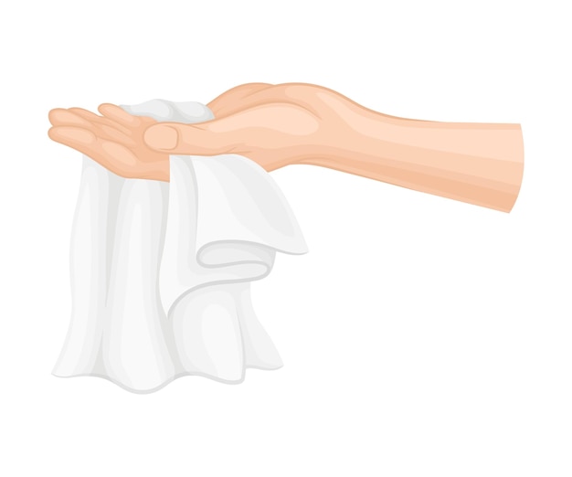 Reiniging en zuivering van de handen met behulp van natte doekjes vector illustratie
