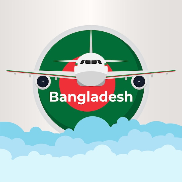 Reis door Bangladesh met vliegtuigpictogram