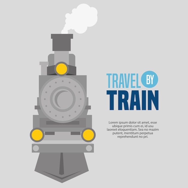 Reis door vector de illustratieontwerp van het treinconceptpictogram