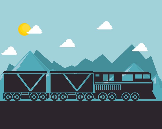 Reis door vector de illustratieontwerp van het treinconceptpictogram